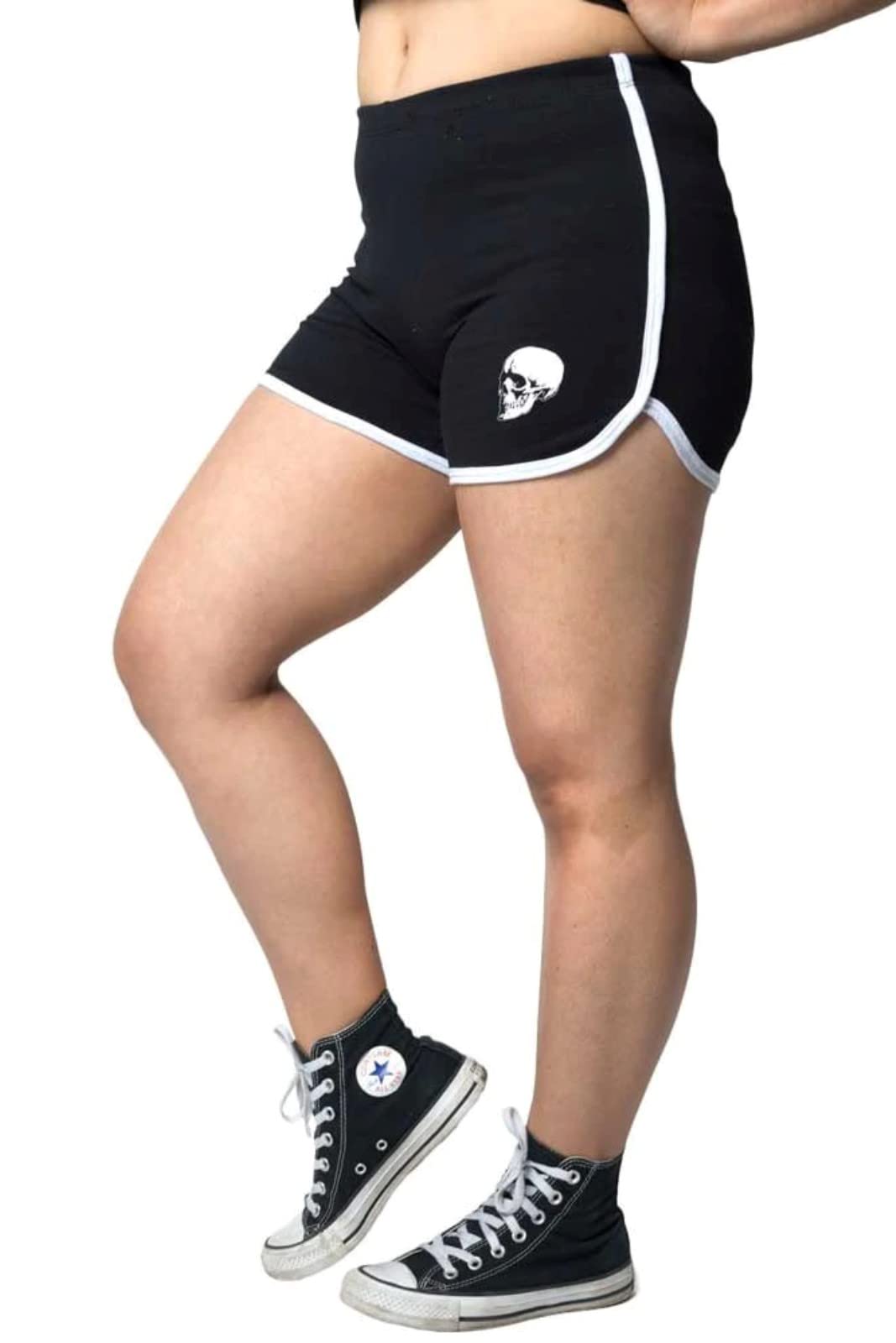 Skeleton Hand Womens Running Shorts Small