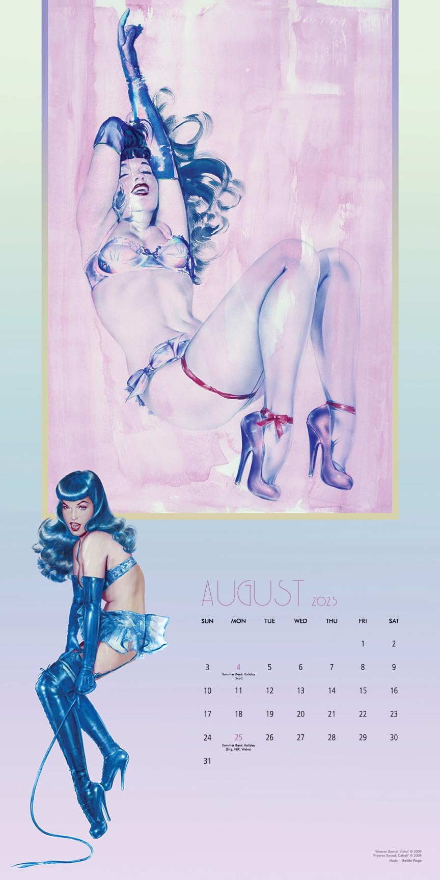 The Art of Olivia – 2025 Wall Calendar featuring Bettie Page