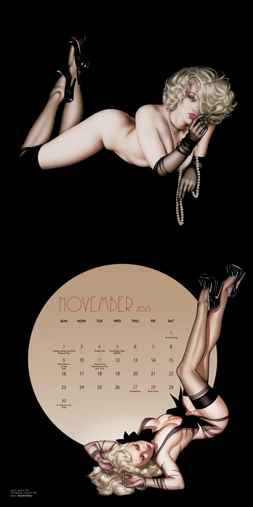 The Art of Olivia – 2025 Wall Calendar featuring Bettie Page