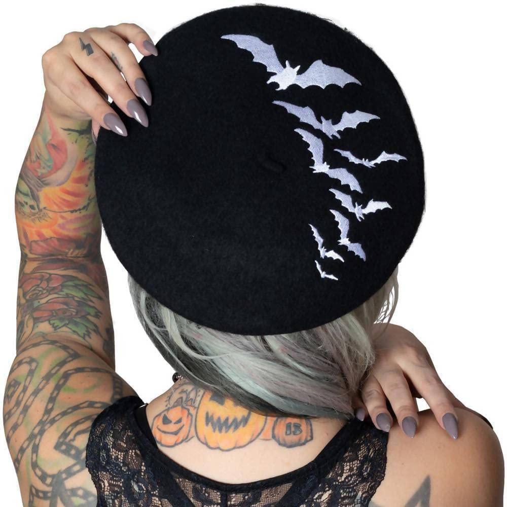 Bat Repeat White Beret Hat