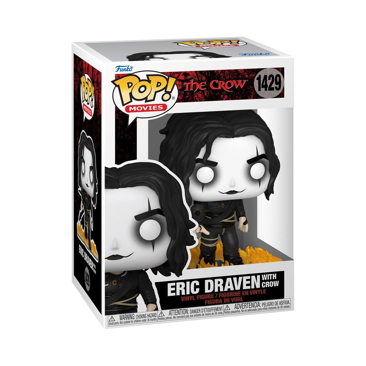 POP Movies: The Crow - Eric Draven with Crow Funko Vinyl Figure (Bundled with Compatible Box Protector Case), Multicolored, 3.75 inches