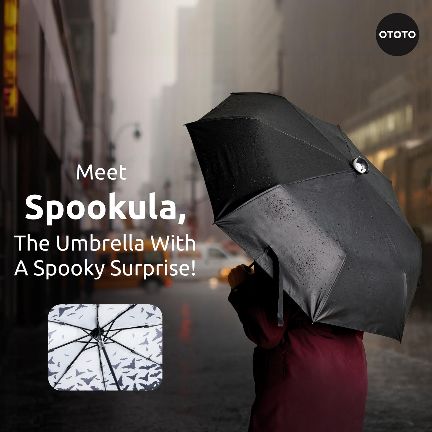 OTOTO NEW! Spookula Vampire Umbrella Unique Umbrella, Collapsible Umbrella, Goth Accessories, Cool Gifts, Gothic Umbrella, Black and White Umbrella, Umbrella Cute, Rain Umbrella, Folding Umbrella