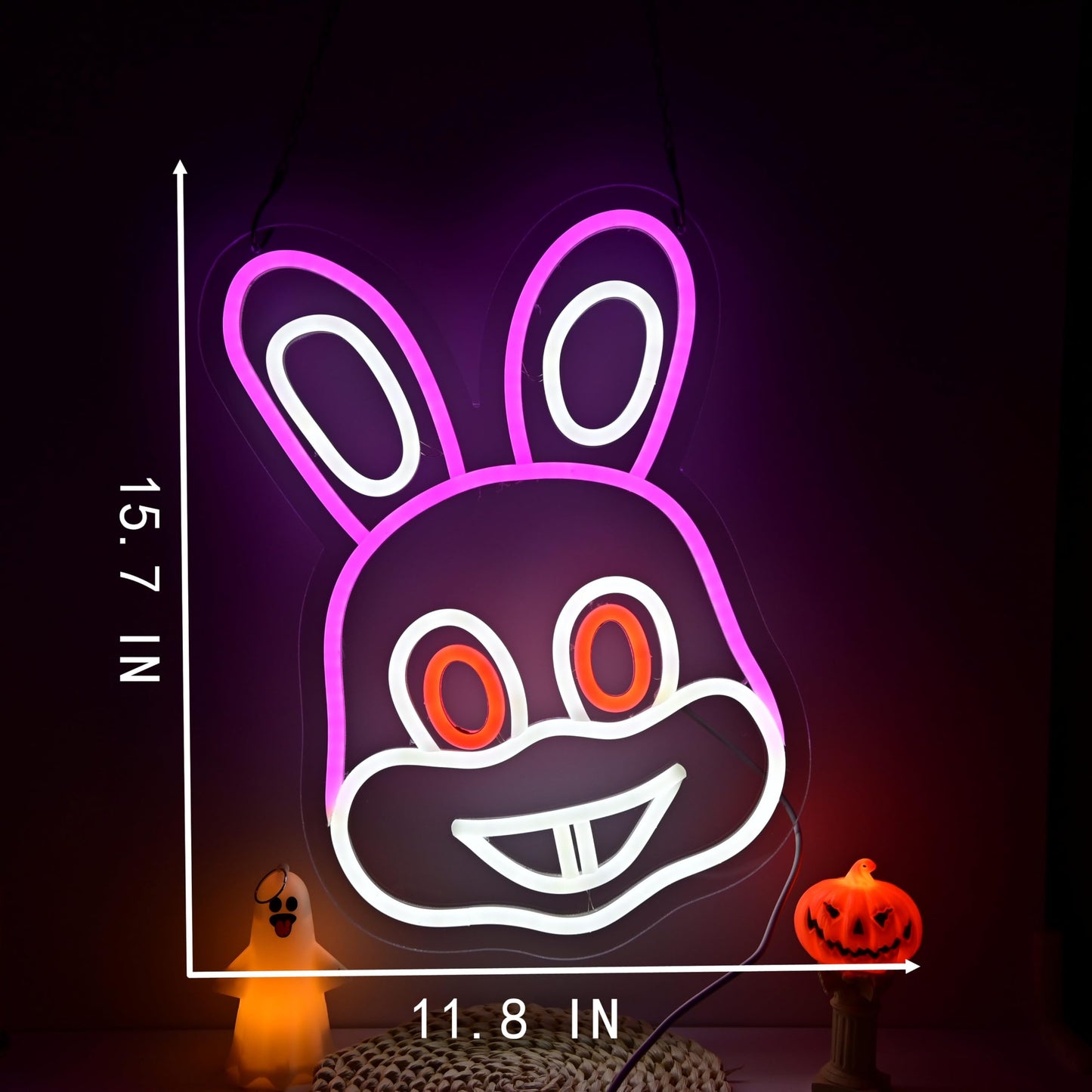 Silent Hil Neon Sign The Rabbit Neon Sign for Gamer Room Decor Gaming Neon Sign for Room Decor Neon Gaming Sign for Gaming Wall Decor USB Powered Gamer Gifts 11.8 * 15.7IN